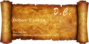 Dobos Cintia névjegykártya